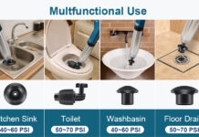 Cách sử dụng dụng cụ thông tắc cống, bồn cầu bằng khí nén